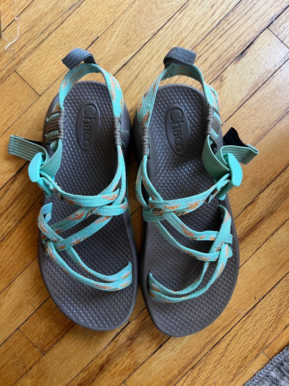 Chaco Teal and Brown Outdoor Strappy Sandals